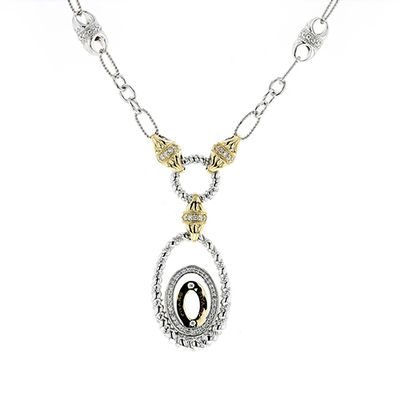 SS & 14k YG 0.34ctw Diamond Necklace