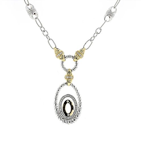 SS & 14k YG 0.34ctw Diamond Necklace