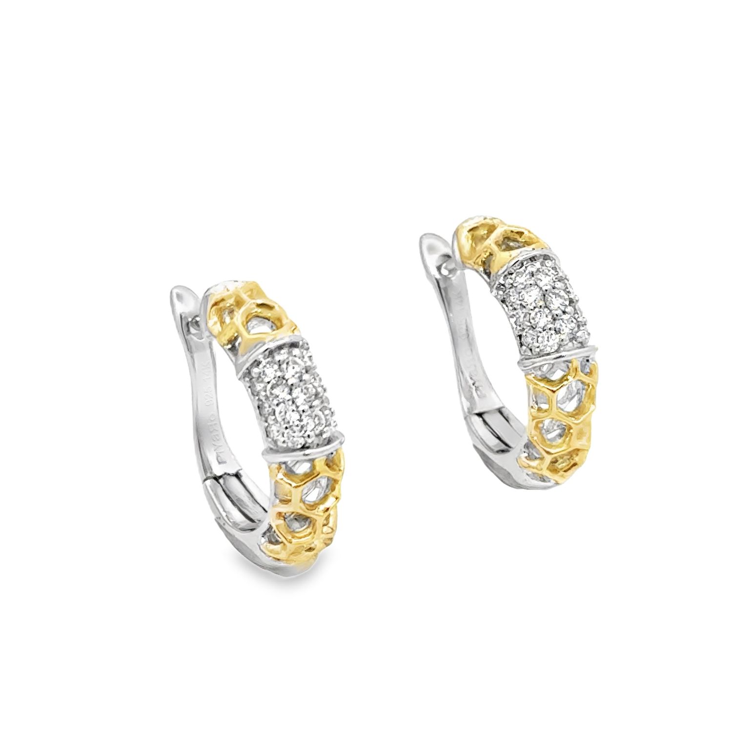 SS & 14k YG 0.40ctw Diamond Earrings SS & 14k YG 0.40ctw Diamond Earrings