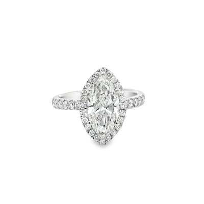 14k WG 2.50ctw Lab Diamond Marquise Engagement Ring