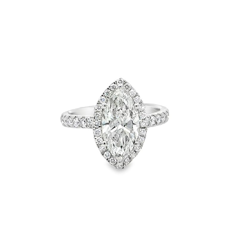 14k WG 2.50ctw Lab Diamond Marquise Engagement Ring