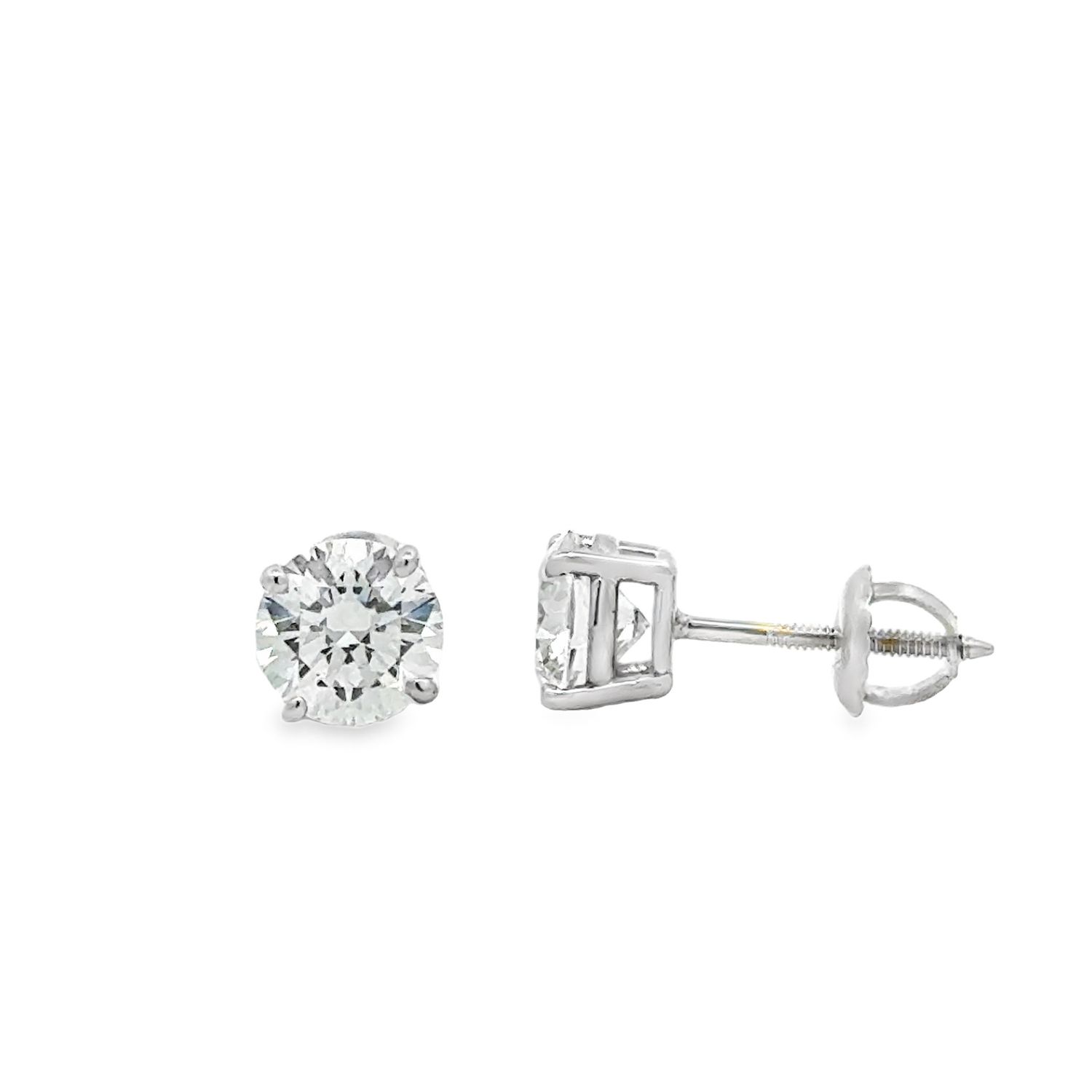 14k WG 2.00ctw Lab Diamond Stud Earrings