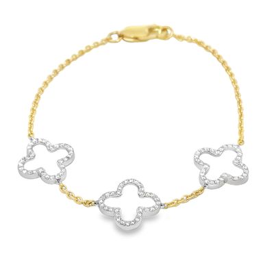 14k YG Clover Bracelet with 0.50ctw Diamonds