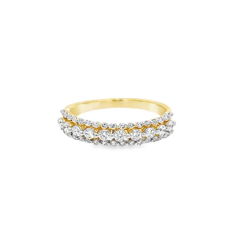 10k YG 0.50ctw Lab Diamond Triple Row Ring