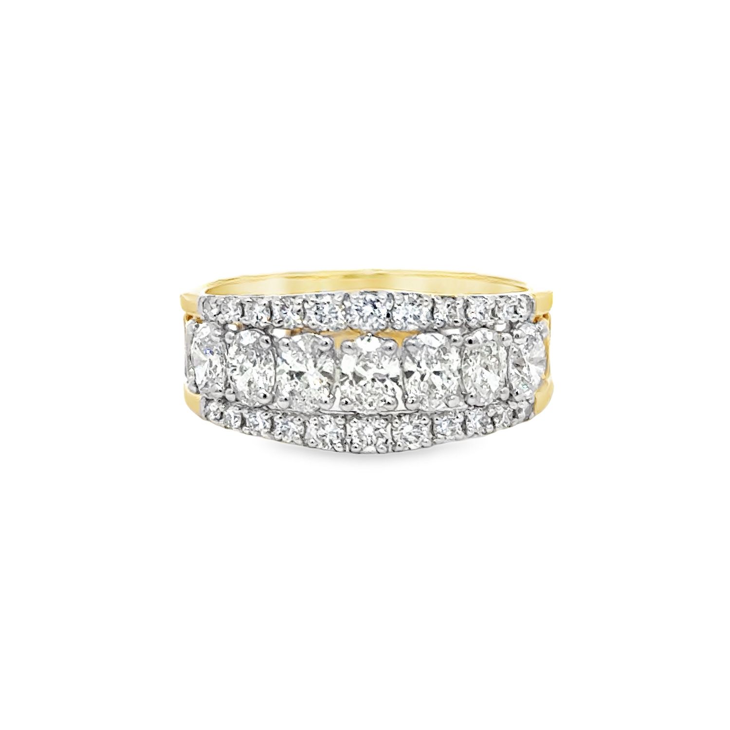 10k YG 1.75ctw Lab Diamond Golden Majesty Oval & Brilliant Ring