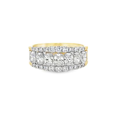 10k YG 1.75ctw Lab Diamond Golden Majesty Oval & Brilliant Ring