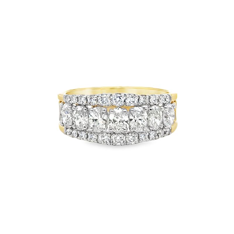 10k YG 1.75ctw Lab Diamond Golden Majesty Oval & Brilliant Ring