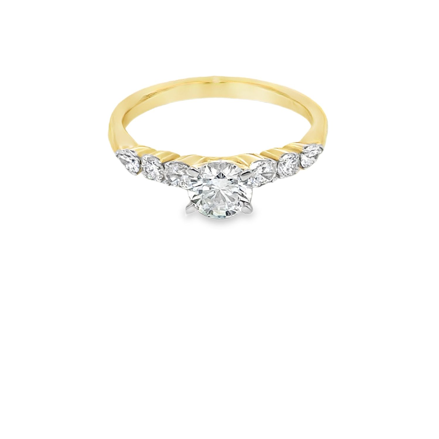 10k YG 1.00ctw Lab Diamond Golden Harmony Engagement Ring