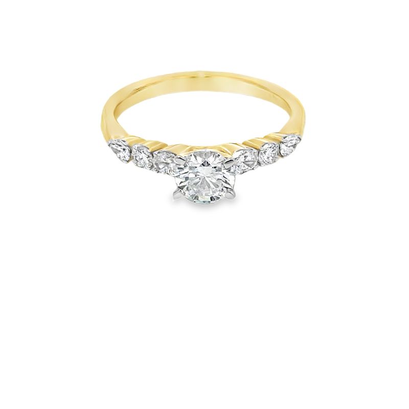 10k YG 1.00ctw Lab Diamond Golden Harmony Engagement Ring