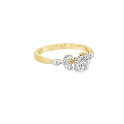 10k YG 1.00ctw Lab Diamond Golden Bloom Engagement Ring