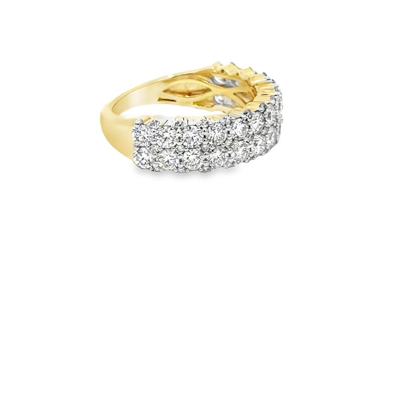 10k YG 2.00ctw Lab Diamond Double Row Band