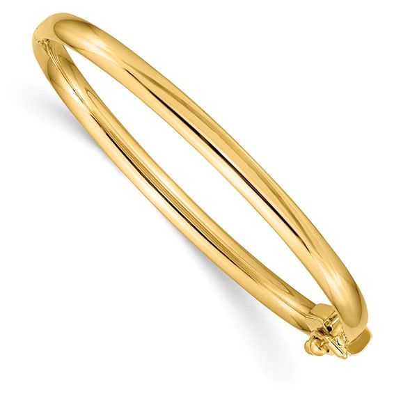 14k YG Hinged Safety Clasp Baby Bangle