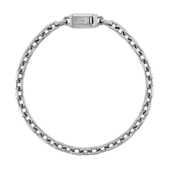 Bulova Steel Icon Hexagon Cable Chain Bracelet