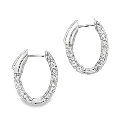 10k WG 2.00ctw Lab Diamond Hoop Earrings