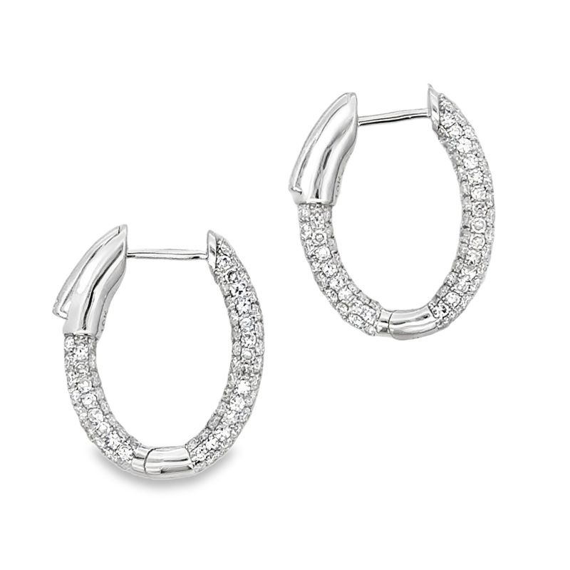 10k WG 2.00ctw Lab Diamond Hoop Earrings