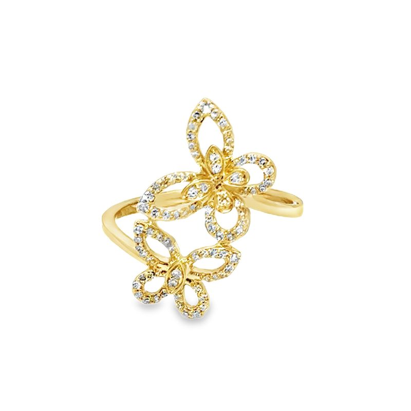 10k YG 0.25ctw Lab Diamond Butterfly Ring