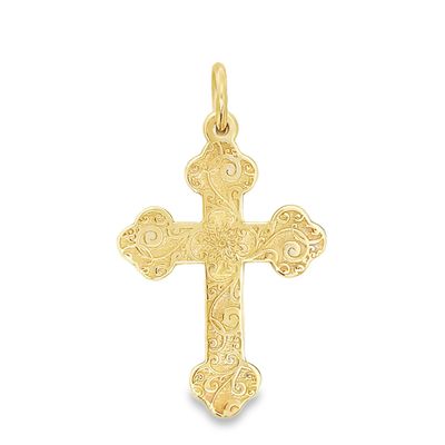 10k YG Ornate Cross Pendant BCJ1151