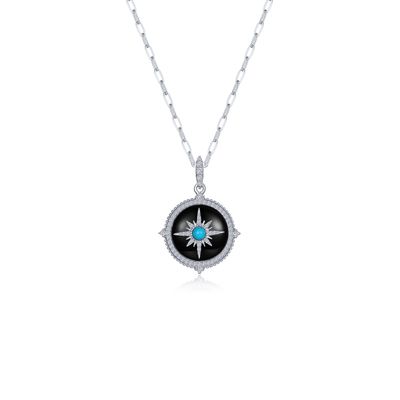 SS Voyager Compass Pendant Necklace