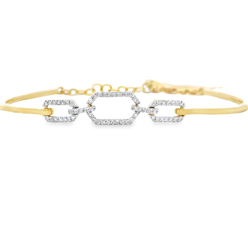 10k YG 0.30ctw Lab Diamond Link Bracelet