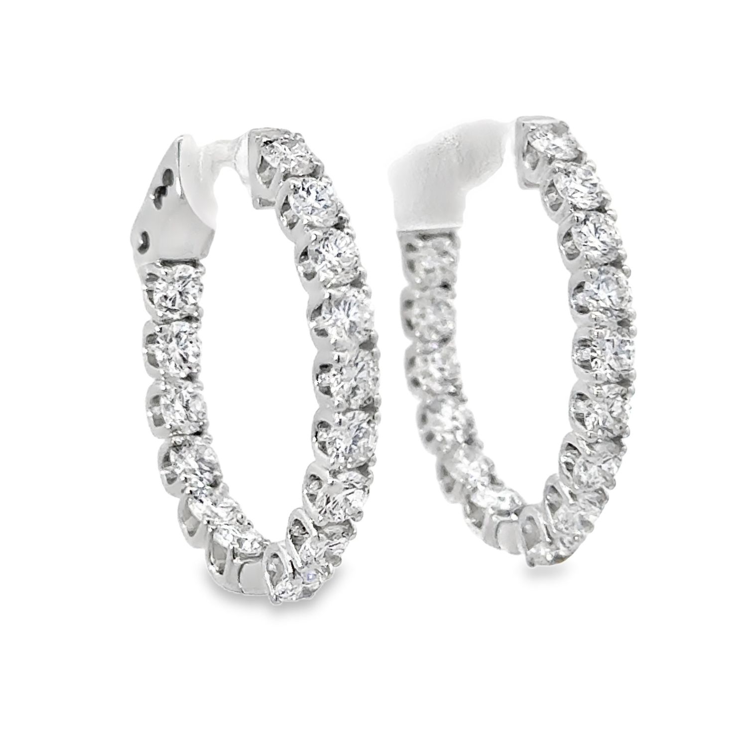 10k WG 2.85ctw Lab Diamond Inside-Out Hoop Earrings