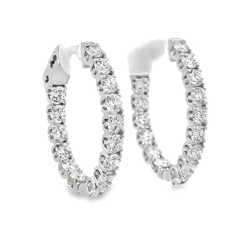 10k WG 2.85ctw Lab Diamond Inside-Out Hoop Earrings
