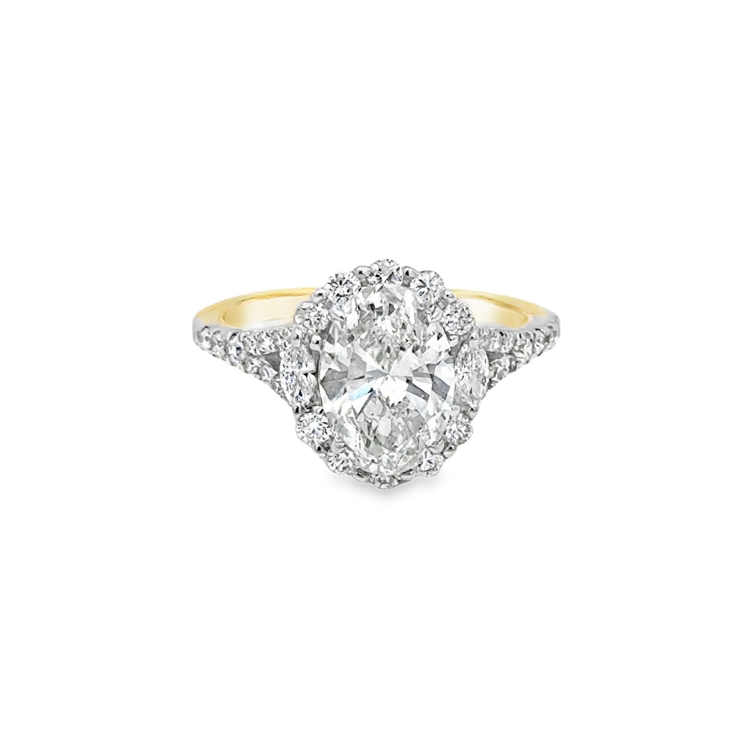 14k YG 2.65ctw Lab Diamond Engagement Ring