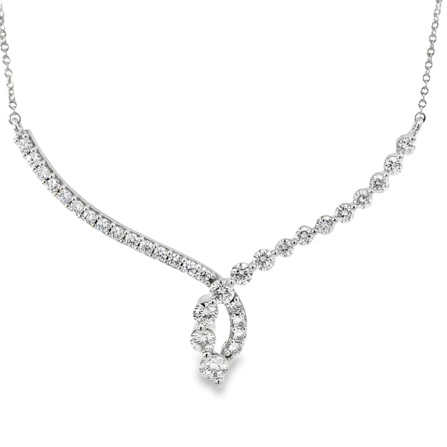 14k WG 2.00ctw Lab Diamond Necklace 18"
