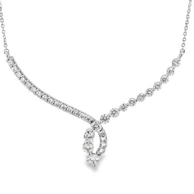 14k WG 2.00ctw Lab Diamond Necklace 18"