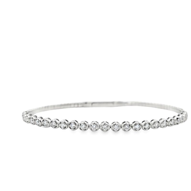 10k WG 0.75ctw Lab Diamond Flex Bangle