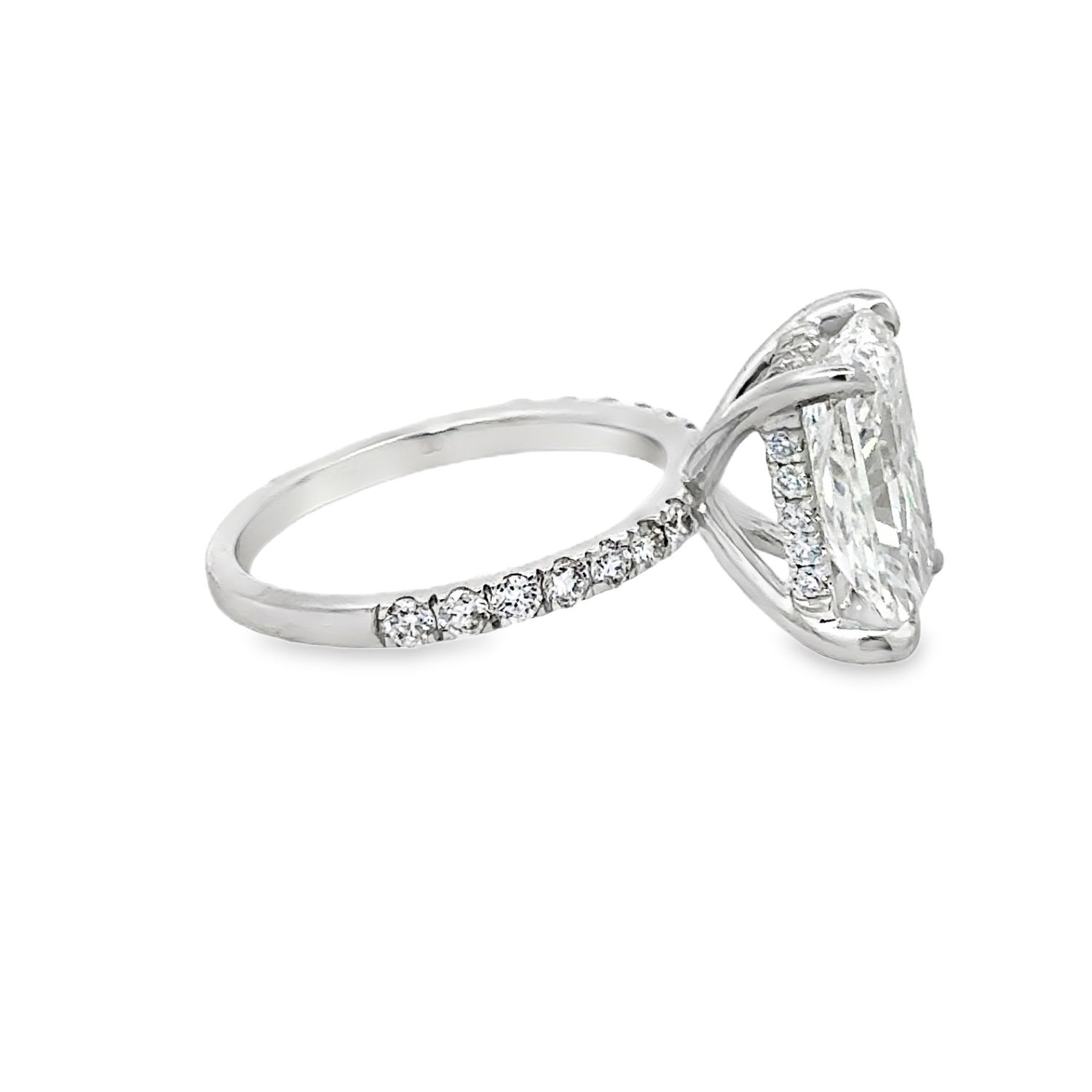 14k WG 4.60ctw Radiant Lab Diamond Engagement Ring