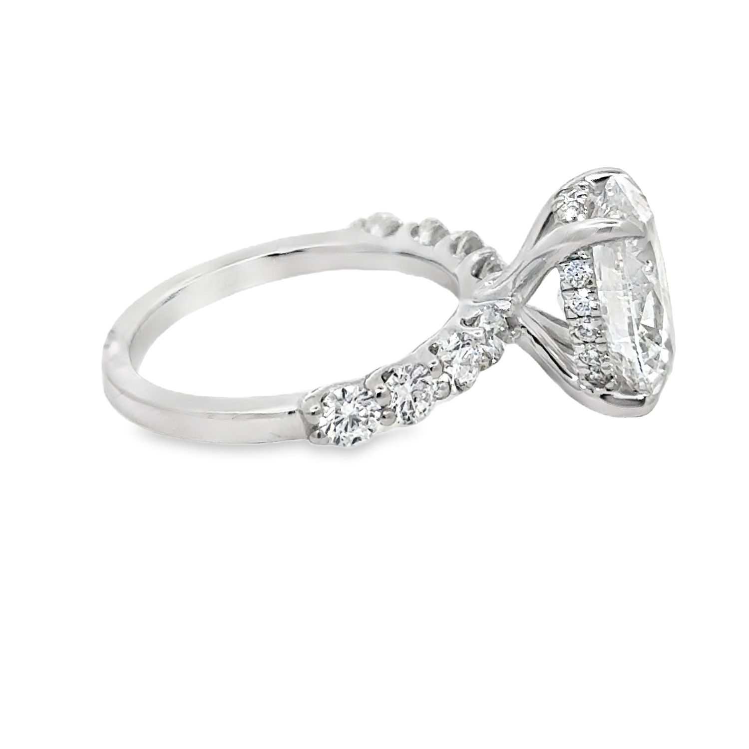 14k WG 5.00cttw Lab Diamond Oval Engagement Ring