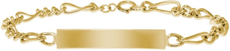 14k Gold Filled Kid's Figaro Signet Bracelet 6.25 14k Gold Filled Kid's Figaro Signet Bracelet 6.25"