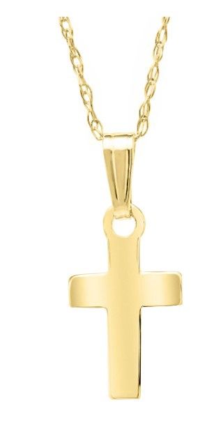 14k YG Children's Cross Necklace 13"