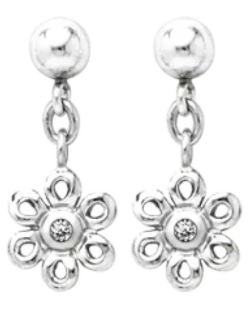 .925 Children's Flower Dangle Earrings