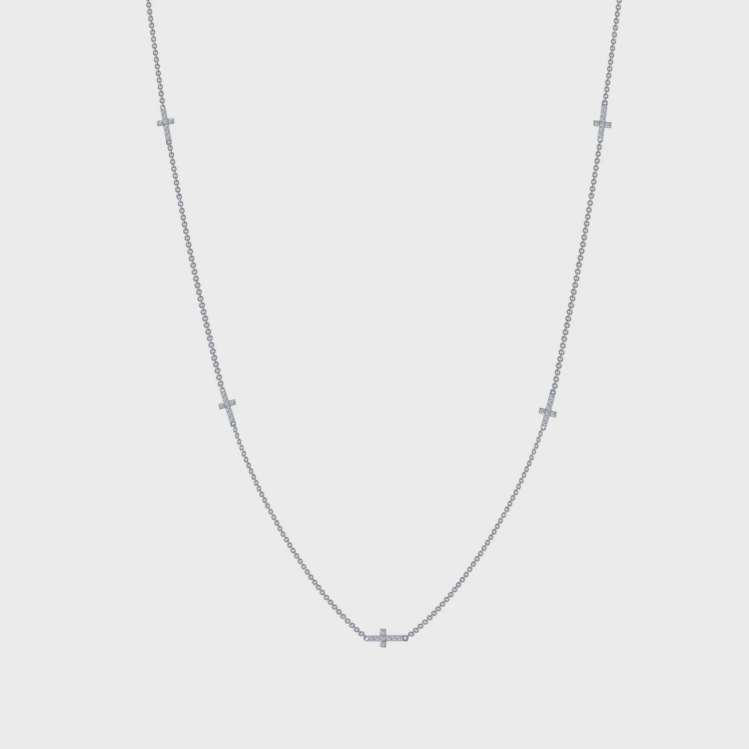 SS Sideways Cross Necklace