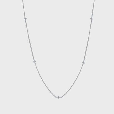 SS Sideways Cross Necklace