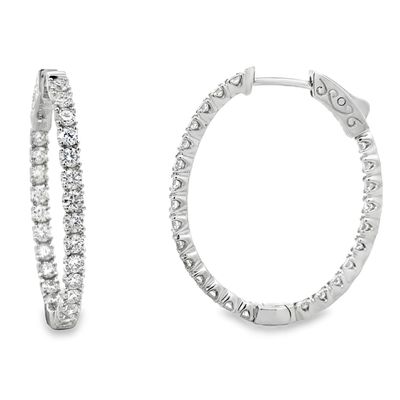 14k WG 1.95ctw Diamond Inside Out Hoop Earrings 14k WG 1.95ctw Diamond Inside Out Hoop Earrings