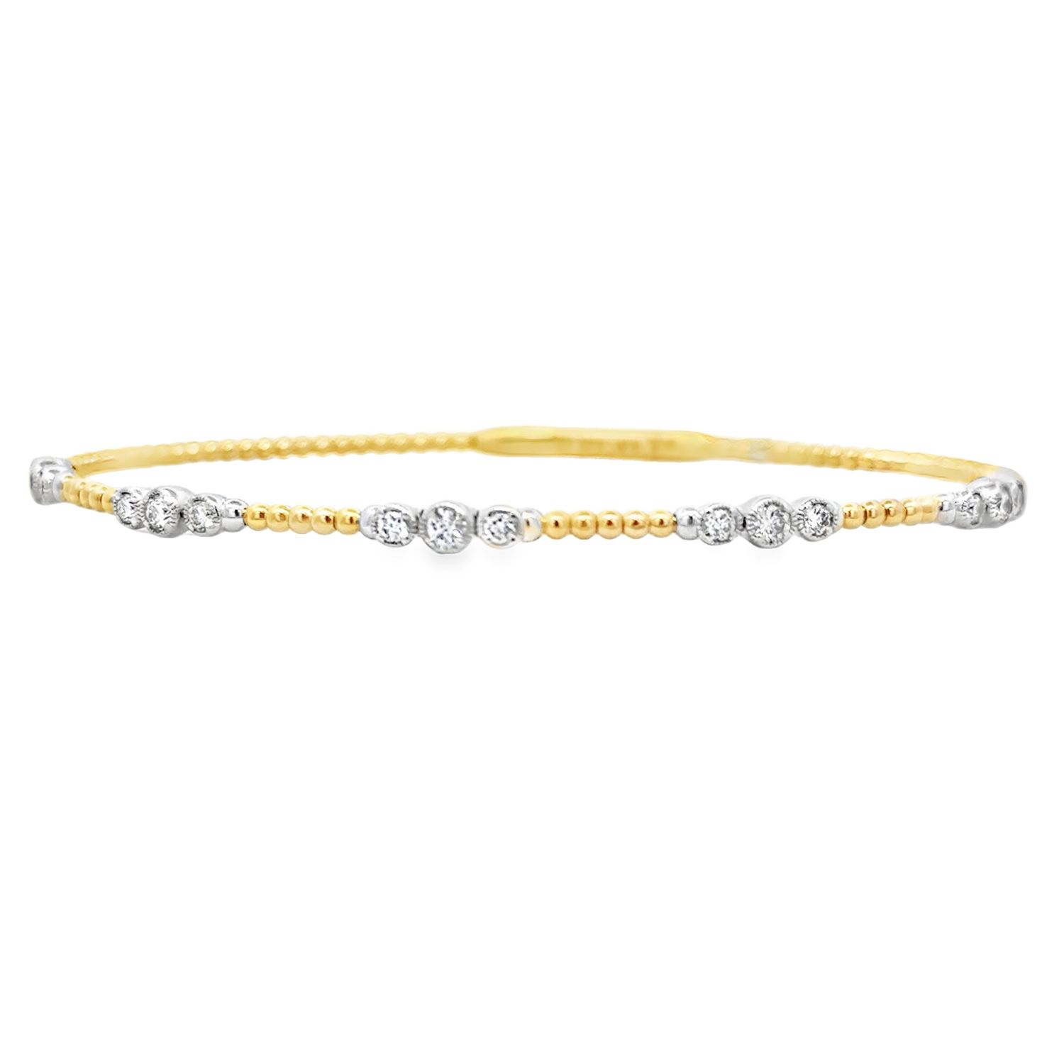 14k 2-Tone Gold 0.49ctw Diamond Flex-Bracelet