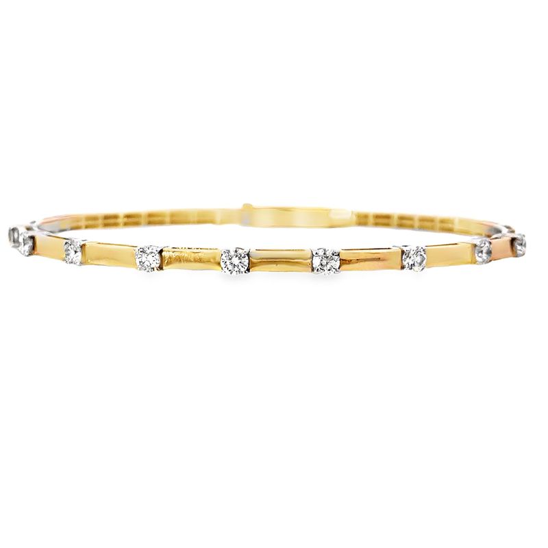 14k 2-Tone Gold 0.933ctw Diamond Flex-Braclet