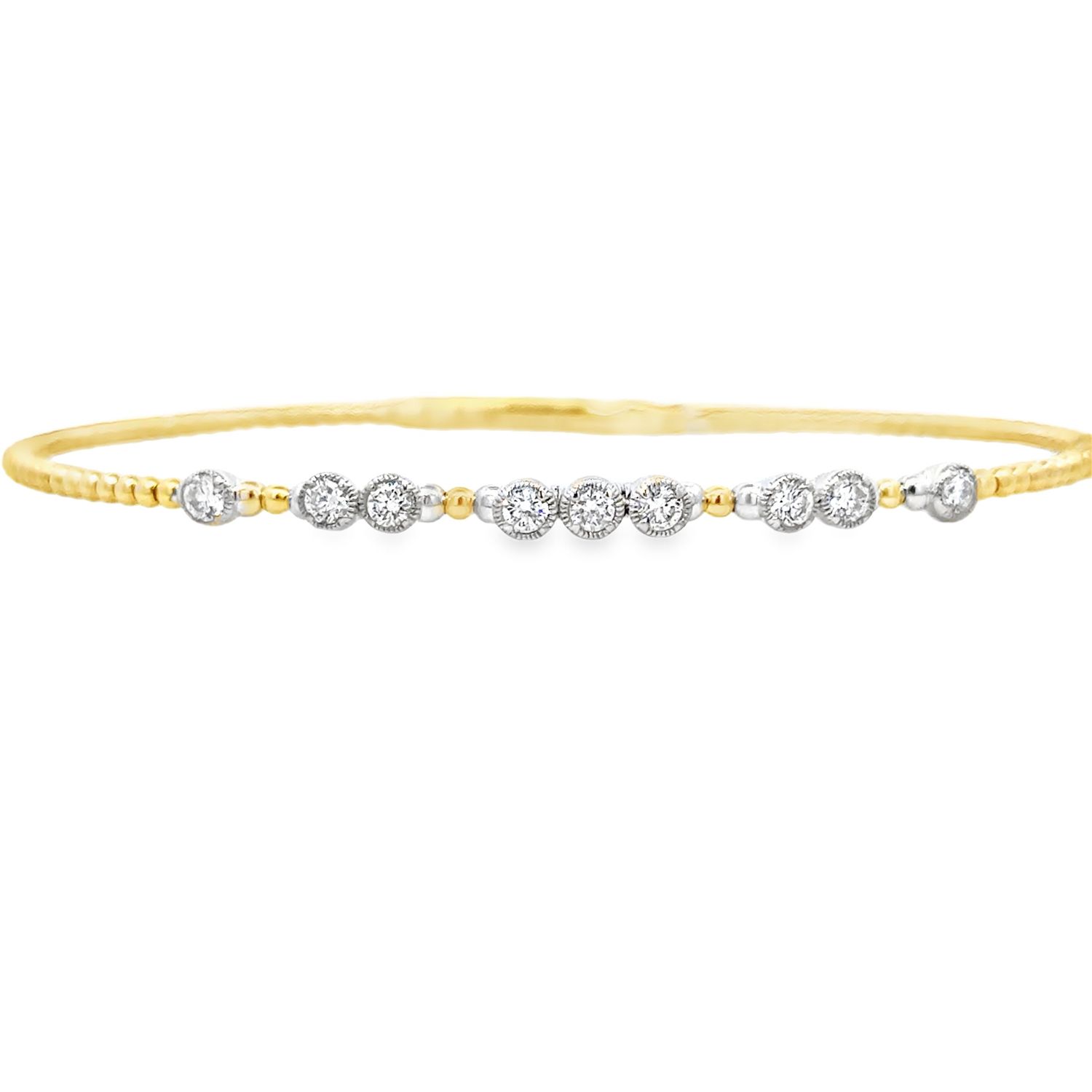 14k 2-Tone Gold 0.48ctw Diamond Flex-Bracelet