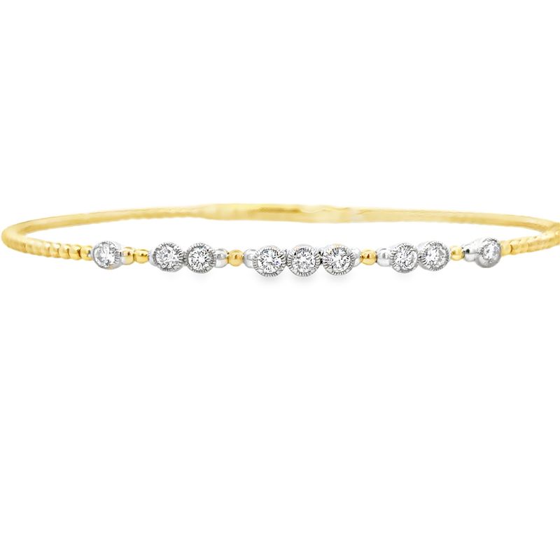14k 2-Tone Gold 0.48ctw Diamond Flex-Bracelet