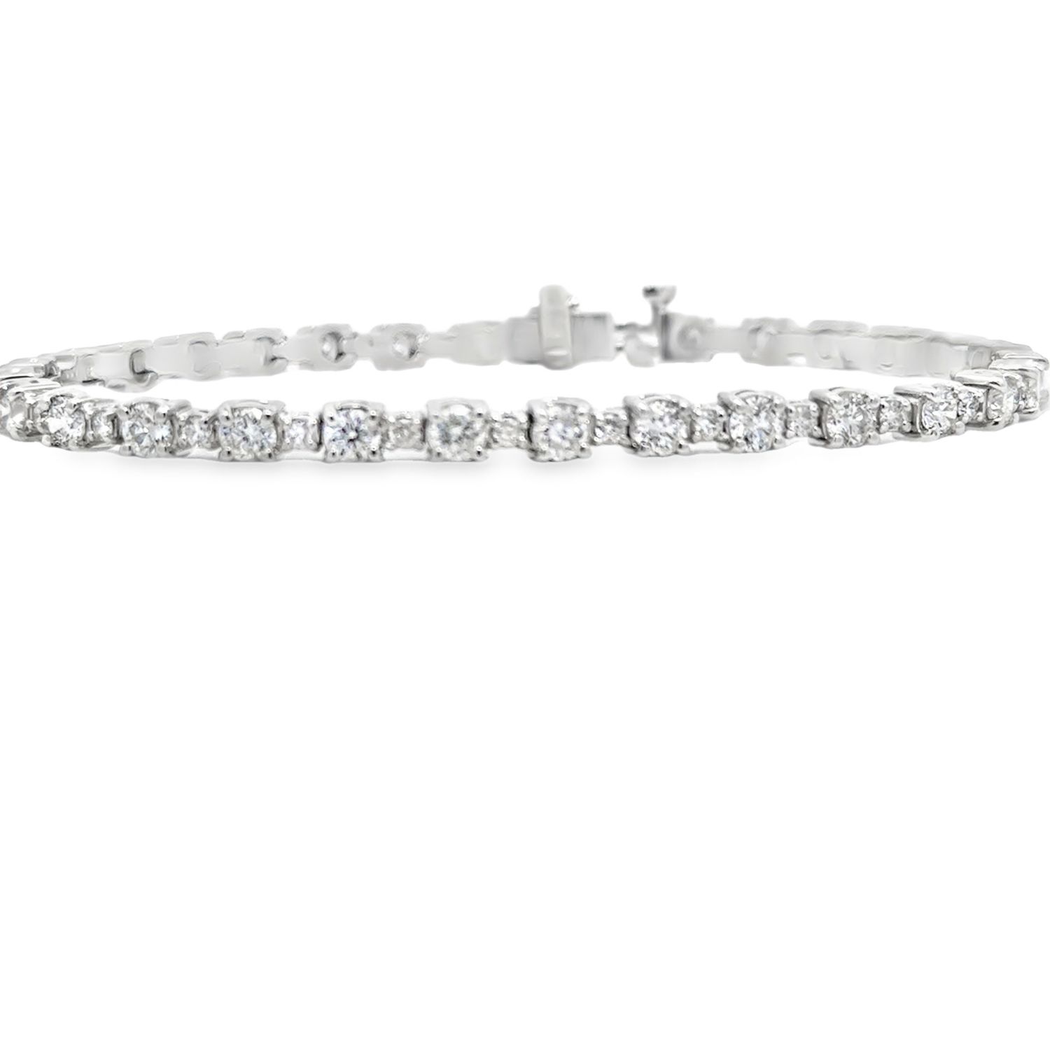 14k White Gold 4.53ctw Diamond Tennis Bracelet
