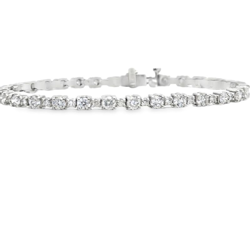 14k White Gold 4.53ctw Diamond Tennis Bracelet