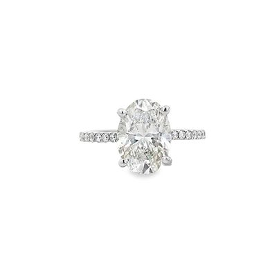 14k YG 3.35ctw Oval Lab Diamond Engagement Ring