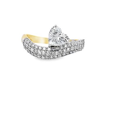 10k YG 1.20ctw Lab Diamond Heart Ring