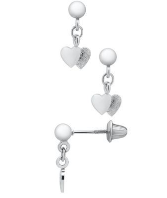 .925 SS Child's Heart Dangle Earrings