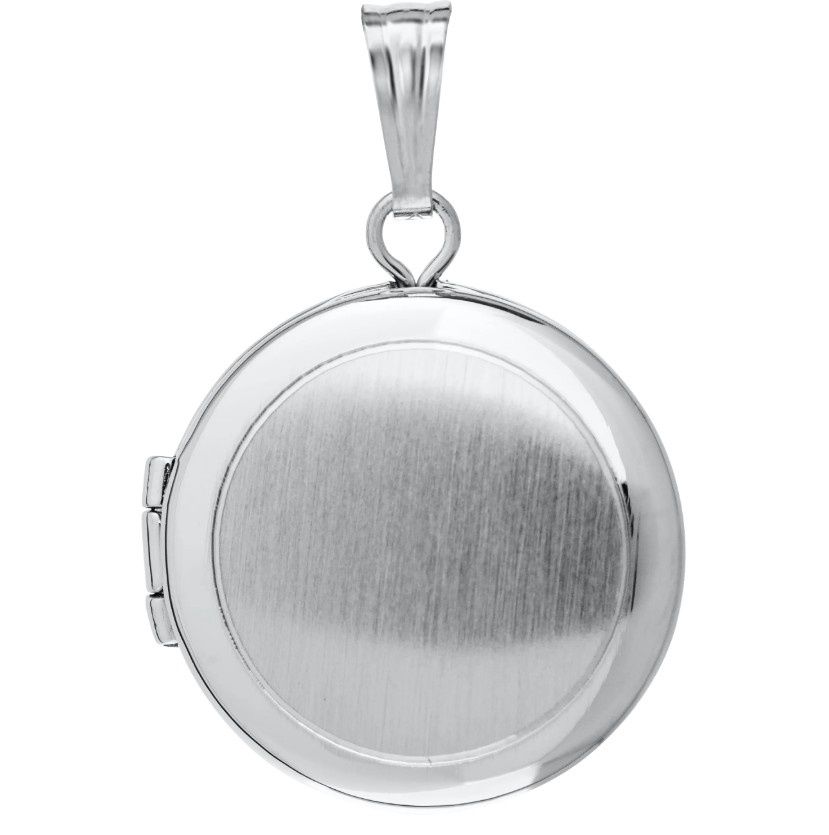 Silver Childs Round Locket Necklace 15"