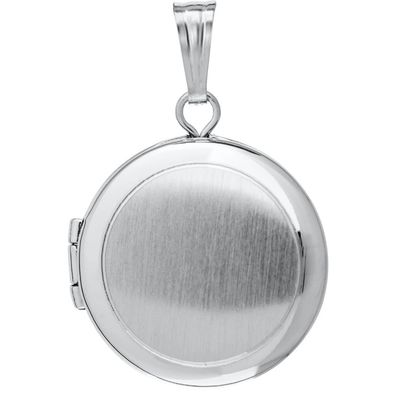 Silver Childs Round Locket Necklace 15"