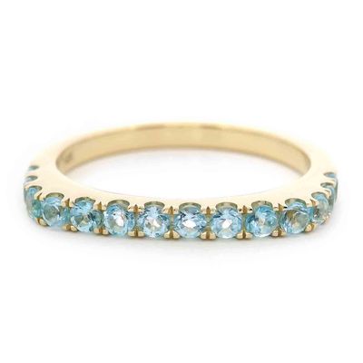 14k YG 0.56ctw Swiss Blue Topaz Stackable Ring