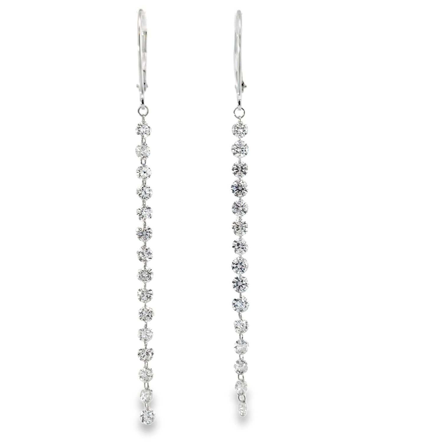 10k WG 3.00ctw Lab Diamond Drop Earrings